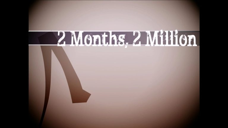 A stylized image with the text 2 Months 2 Million in bold white font on a blurred brown and beige background, featuring part of a dark geometric shape on the left—perfect for highlighting Episode 1 or Ansky.