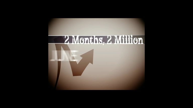A graphic for Episode 4 of 2 Months 2 Million, with the title in white font over a shaded background, features a black upward-pointing arrow and a blurred or partially obscured word on the left side.