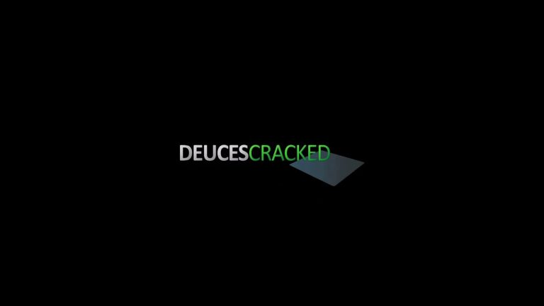 The image shows the words DEUCESCRACKED in all caps on a black background, with DEUCES in white and CRACKED in green, plus a dark shadowed shape beneath—referencing 2 Months 2 Million and KRANTZ from Episode 6.